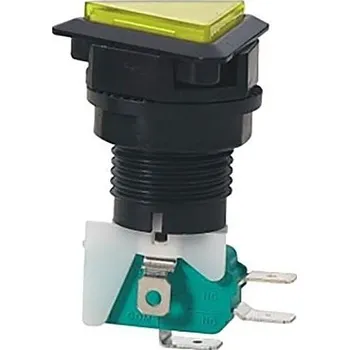 Tlačítko PBS-33, ON-(ON) 1p.250V/10A žluté, prosvětlené