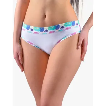 Kalhotky Gina Kalhotky bokové se širokým bokem Disco 17 16170P Barva/Velikost: bílá, atlantic / XS/S