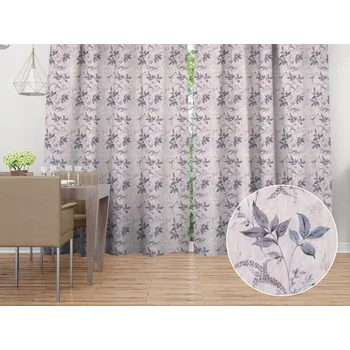 ubrus Dekorační závěs PML-053 Pnoucí lístky na béžovém 145x160 cm