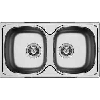 Nerezový dřez Pyramis Dvoudřez nerez E78 2B 78x43,5