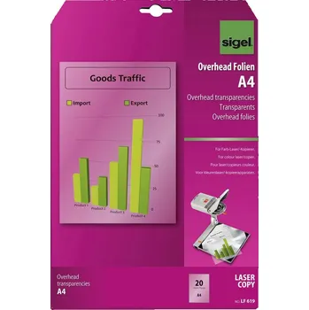 Projektor Sigel LF619 LF619 fólie pro zpětný projektor DIN A4 laserová tiskárna, kopírka, barevná laserová tiskárna, barevná kopír