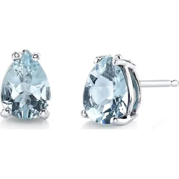 Šperk Zlaté náušnice s akvamarínovými slzami Reata