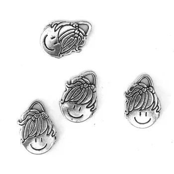 Přívěsek Kovový přívěsek, holčička, 1ks, 17x22mm