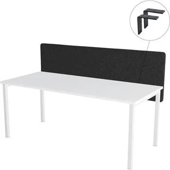 Psací stůl Paraván na stůl černý OFYS (140x65 cm) 80% vlna Pevné přišroubování - černá barva