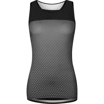 cyklistický dres dres FORCE CROSS dámský bez rukávů,šedo-černý XS