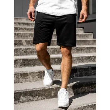Pánská móda Černé pánské teplákové kraťasy Bolf B1001 - 2XL