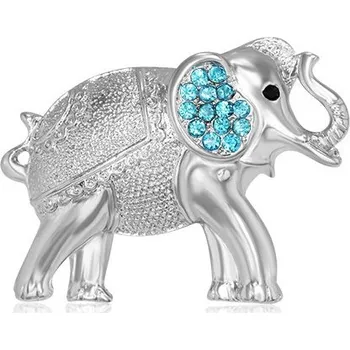 Brož Brož Slon - modré zirkony