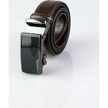 Opasek Tmavě hnědý pánský pásek s černou přezkou PA3-23-51, Obvod pasu / celková délka pásku 110cm