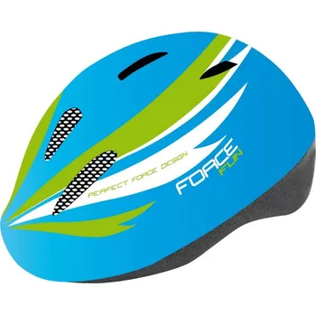 Cyklistická přilba přilba FORCE FUN STRIPES dětská, modro-zel-bílá M