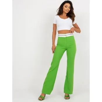 Dámské kalhoty Dámské kalhoty k obleku PRINTA světle zelené