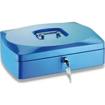 Příruční pokladna Ron - pokladna kovová 205 x 160 x 85 mm, modrá
