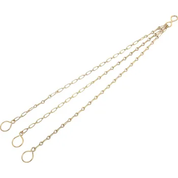 Řetízek Řetízek na květináč trojzávěs - zlatý (háčky)