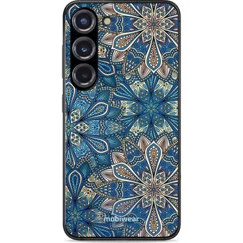 Pouzdro na mobilní telefon Lesklý kryt Mobiwear Glossy - Samsung Galaxy S23 - G038G - Modré mandala květy (Prémiové lesklé pouzdro, obal, kryt Mobiwear Glossy na mobil Samsung Galaxy S23 - G038G - Modré mandala květy, materiál Plast + TPU silikon - krytí po všech stranách,)