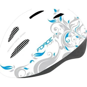 Cyklistická přilba přilba FORCE FUN FLOWERS dětská, bílo-šedo-modrá S
