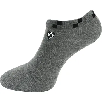 Dámské ponožky Dámské kotníkové ponožky NDX9686 s ozdobným lemem - tmavě šedé barvy 9001582 Velikost ponožek: 35-38