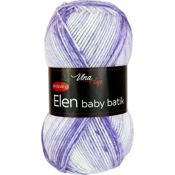 Příze Vlna - Hep příze Elen baby batik 5115 bílá, fialová, modrá