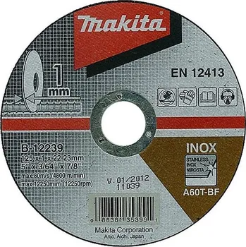 Řezný kotouč MAKITA B-12239 řezný kotouč 125x1x22mm nerez new E-03040 free_store_pickup