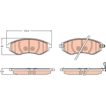 Brzdová destička Sada brzdových destiček, kotoučová brzda TRW GDB3634