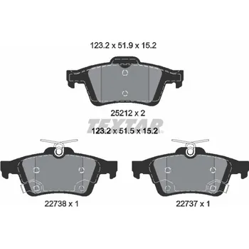 Brzdová destička Sada brzdových destiček, kotoučová brzda TEXTAR 2521204