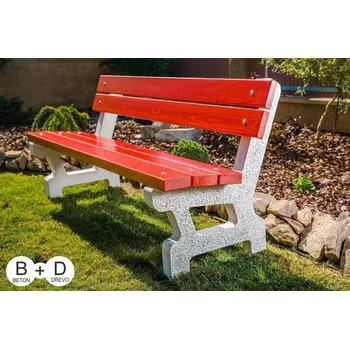 Zahradní lavice Parková lavička 1900 mm, latě z finské borovice a betonové nohy vymývané pro zabetonování + doprava zdarma