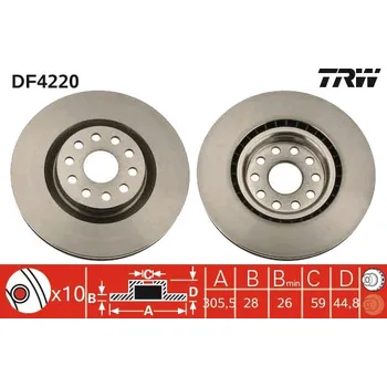 Brzdový kotouč Brzdový kotouč TRW DF4220