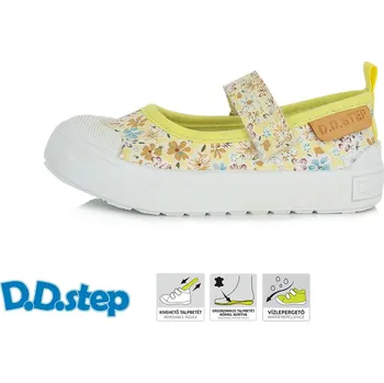 Dívčí baleríny D.D.step Balerínky D.D. step CSG-330A sv. žluté s kvítky velikost: 31