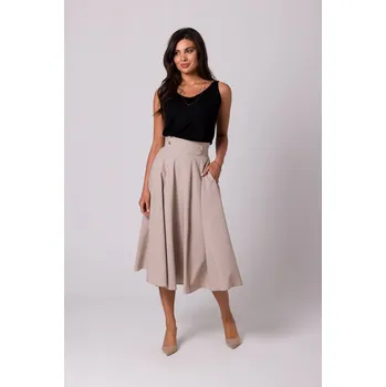 Dámská sukně B265 Sukně s vysokým pasem - béžová EU M