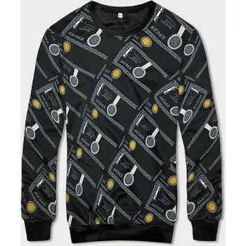 Pánská mikina Černá pánská mikina s potiskem (8B1110-3) odstíny černé M