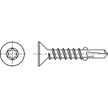 Šroub PROFISTYL DIN 7504P šroub samovrtný se zapuštěnou hlavou TORX s křidélky pozink Varianta: DIN 7504P šroub samovrtný zápustná hlava s křidélky TORX ZnB 6,3x60