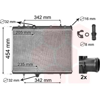 Chladič motoru Chladič, chlazení motoru VAN WEZEL 40002267