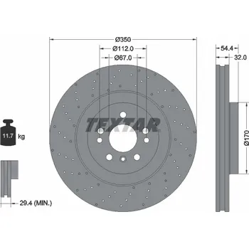 Brzdový kotouč Brzdový kotouč TEXTAR 92254405