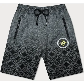 Pánské kraťasy Tmavě šedé pánské kraťasy s potiskem (8K1120-5) odstíny šedé M