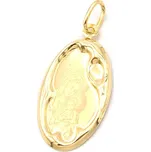 Zlatý přívěsek Madonka s dítětem zdobený ovál 1,40g