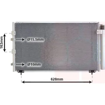 Klimatizace automobilu Kondenzátor, klimatizace VAN WEZEL 53005288