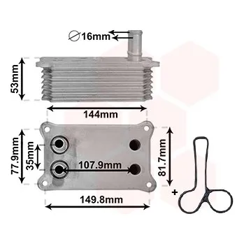 Chladič motoru Olejový chladič, motorový olej VAN WEZEL 18013705