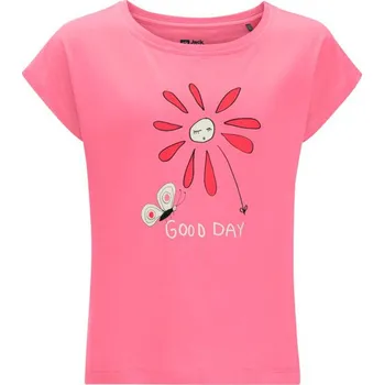 Jack Wolfskin Dětské bavlněné triko Good Day T G 164, pink lemonade
