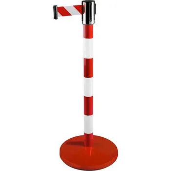 Dílenský regál Zahrazovací sloupek 2,7 m, bílá / červená, BASIC