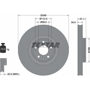 Brzdový kotouč Brzdový kotouč TEXTAR 92289305