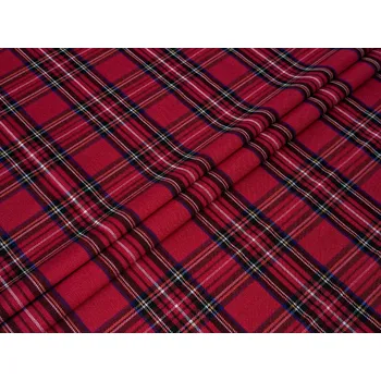 Kostýmová látka kostka, červená