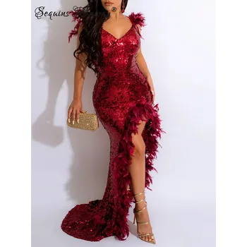 Dámské šaty Dámské plesové šaty akce Sequins SF478 Barva: Červená, Velikost: L