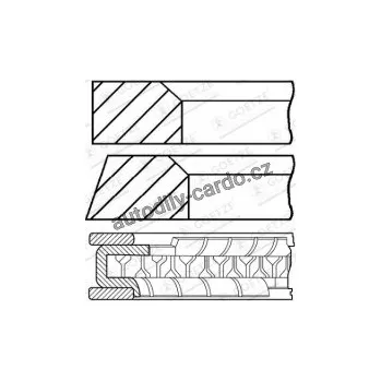 Blok motoru Sada pístních kroužků GOETZE 08-154200-00