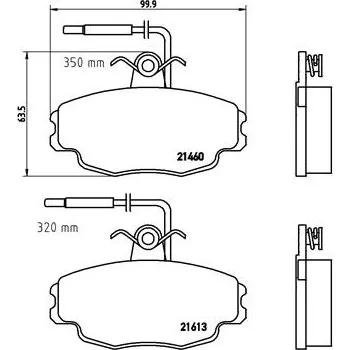 Brzdová destička Sada brzdových destiček, kotoučová brzda BREMBO P 61 043