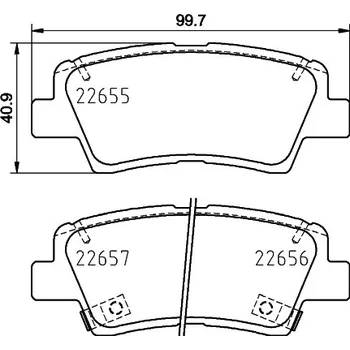 Brzdová destička Sada brzdových destiček, kotoučová brzda HELLA 8DB 355 031-681
