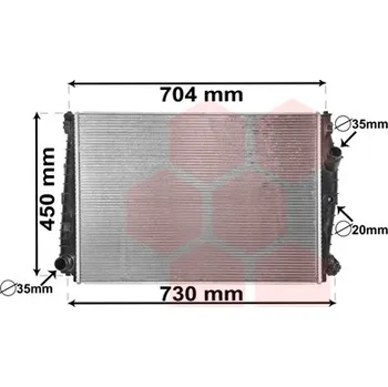 Chladič motoru Chladič, chlazení motoru VAN WEZEL 01002132
