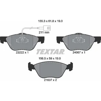 Brzdová destička Sada brzdových destiček, kotoučová brzda TEXTAR 2322201