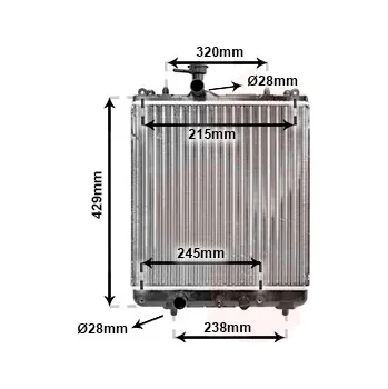 Chladič motoru Chladič, chlazení motoru VAN WEZEL 52002064