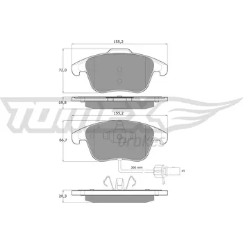 Brzdová destička Sada brzdových destiček, kotoučová brzda TOMEX Brakes TX 16-75