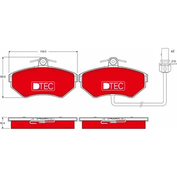 Brzdová destička Sada brzdových destiček, kotoučová brzda TRW GDB1366DTE
