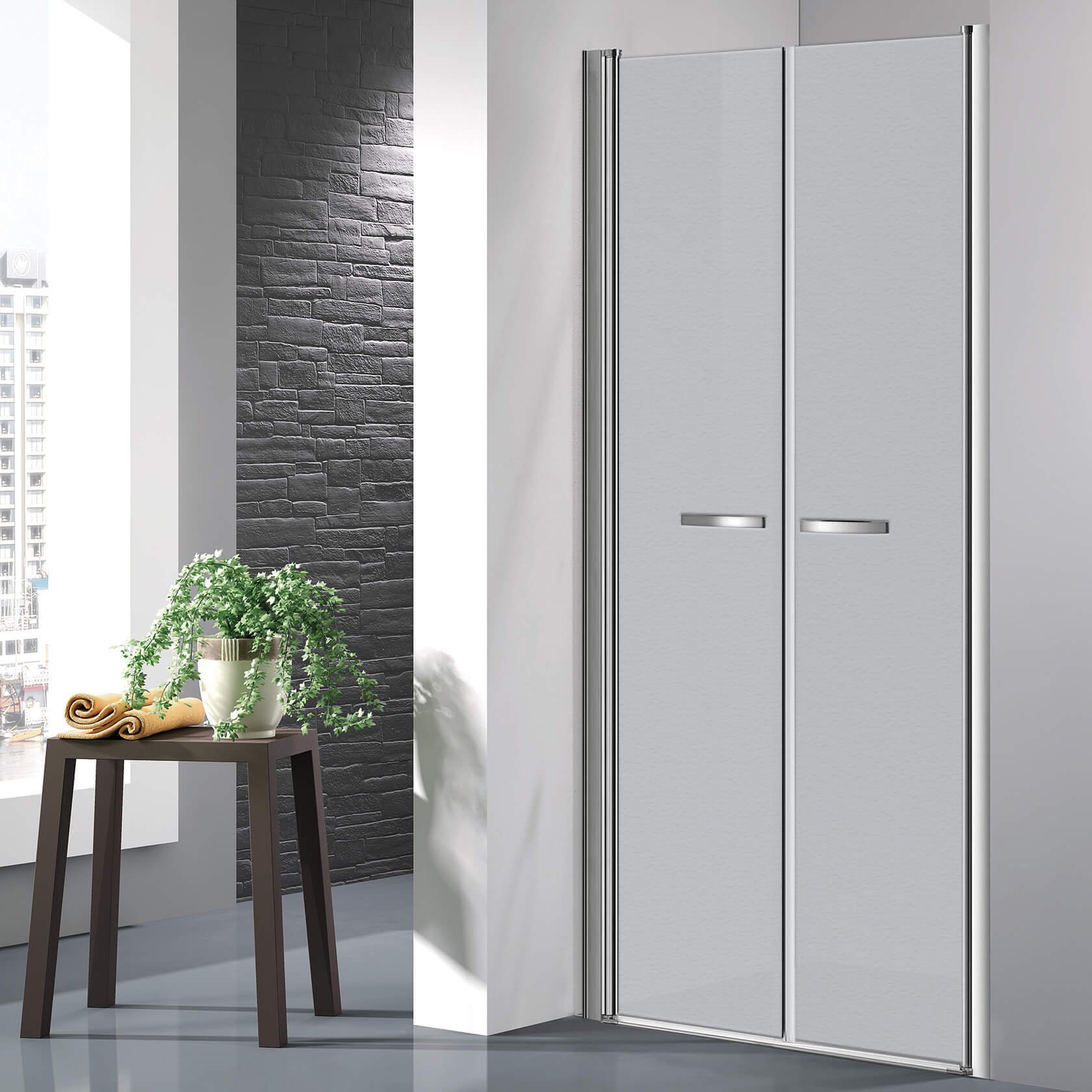 ARTTEC Dvoukřídlé sprchové dveře do niky COMFORT 116 - 121 cm grape sklo