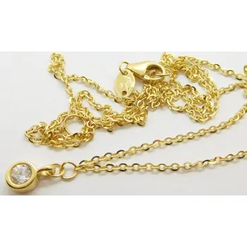 Řetízek Klenoty Budín Zlatá souprava ze žlutého zlata se zirkonem 585/1,74gr 42-45cm HK4018 (Klenoty Budín Zlatá souprava ze žlutého zlata se zirkonem 585/1,74gr 42-45cm HK4018)